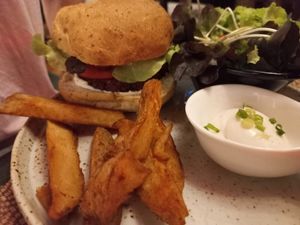 Falafel burger at Reform Kafe in Chiang Mai