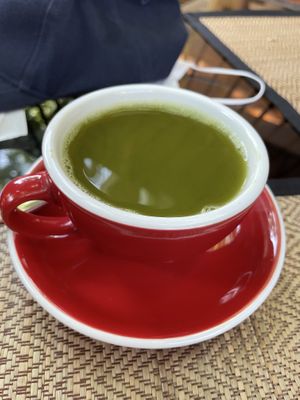 Found the hard way that there are two green teas on the menu. I wanted a pot of green tea. Instead I got this powdered stuff. It was disgusting.  at Reform Kafe in Chiang Mai