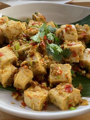 spicy tofu. very good  at Reform Kafe in Chiang Mai