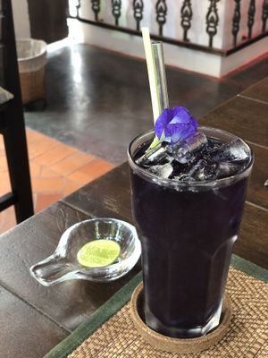 Butterfly pea tea  at Reform Kafe in Chiang Mai
