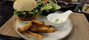 Chickpea quinoa burguer at Reform Kafe in Chiang Mai