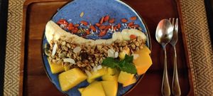 Blue lagoon smoothie bowl at Reform Kafe in Chiang Mai