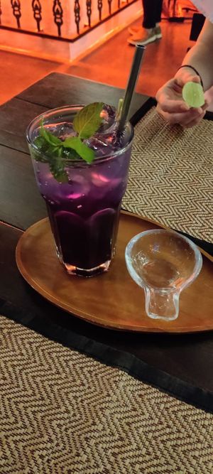 Butterfly pea soda at Reform Kafe in Chiang Mai