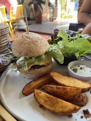 Mushroom cheeseburger  at Reform Kafe in Chiang Mai