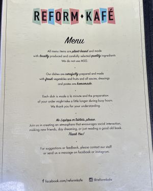 Menú cover   at Reform Kafe in Chiang Mai