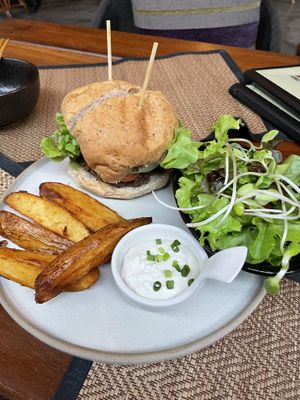 Mushroom burger  at Reform Kafe in Chiang Mai