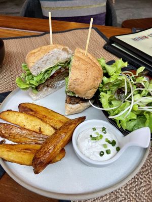 Mushroom burger  at Reform Kafe in Chiang Mai