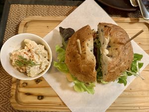 Whole wheat bagel (190 THB)  at Reform Kafe in Chiang Mai