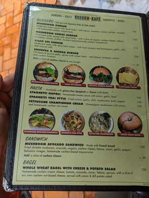 menu at Reform Kafe in Chiang Mai