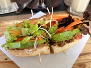 Mushroom avocado sandwich (160 THB)  at Reform Kafe in Chiang Mai