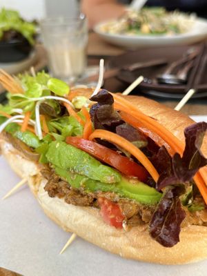 Mushroom avocado sandwich (160 THB)  at Reform Kafe in Chiang Mai
