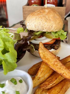Mushroom burger (200 THB)  at Reform Kafe in Chiang Mai
