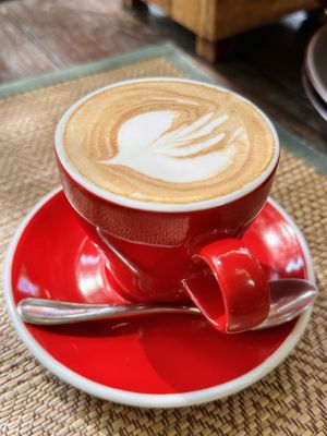 Cappuccino w/ soy milk (70 THB)  at Reform Kafe in Chiang Mai