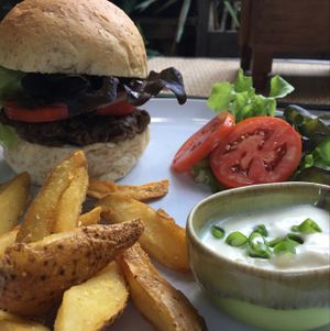 Mushroom Burger. So Good!  at Reform Kafe in Chiang Mai