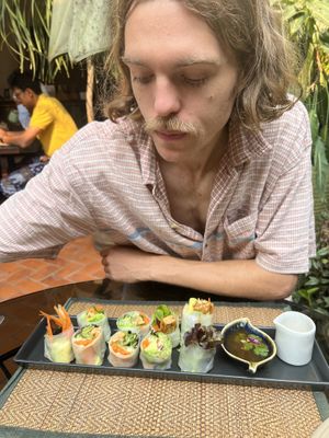 Fresh rolls with tempeh  at Reform Kafe in Chiang Mai