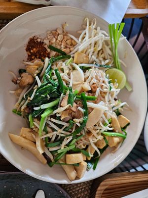 Pad Thai with mushrooms at Reform Kafe in Chiang Mai