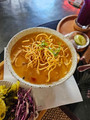 Khao Soi with mushrooms at Reform Kafe in Chiang Mai