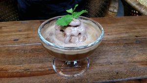 Chocolate vegan ice cream with Hot Espresso! at Reform Kafe in Chiang Mai