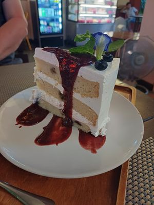 Lime and blueberry cake - this was incredible at Reform Kafe in Chiang Mai