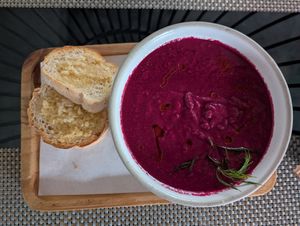 Beetroot gazpacho at Reform Kafe in Chiang Mai