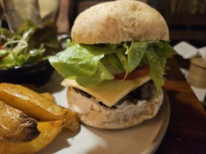 Mushroom cheeseburger at Reform Kafe in Chiang Mai