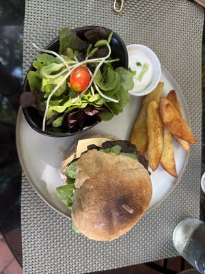 Vegan mushroom cheese burger  at Reform Kafe in Chiang Mai