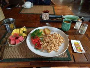 scrambled tofu - notably flavorful for a nooch-less scramble ! at Reform Kafe in Chiang Mai