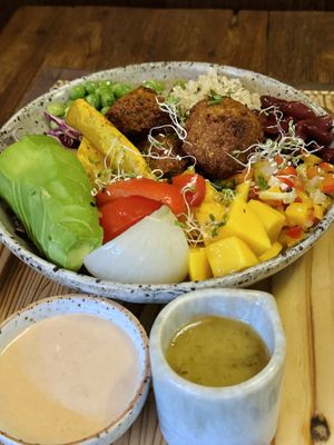Falafel avocado bowl (180 THB)  at Reform Kafe in Chiang Mai