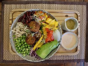 Falafel avocado bowl (180 THB)  at Reform Kafe in Chiang Mai