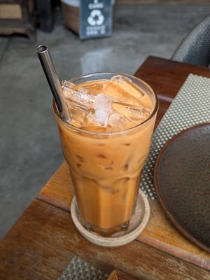 Thai Iced Tea with Oatmilk at Reform Kafe in Chiang Mai