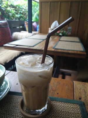 Almond milk iced latte at Reform Kafe in Chiang Mai