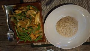 Coconut shoot stirfry at Reform Kafe in Chiang Mai