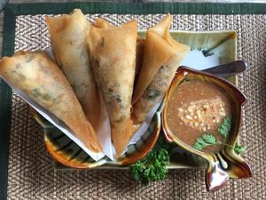 Vegan spring rolls!  at Reform Kafe in Chiang Mai