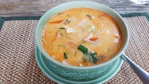 Tom yum soup at Reform Kafe in Chiang Mai