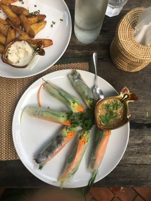 Fresh spring rolls at Reform Kafe in Chiang Mai