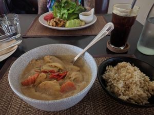 Massaman curry was unbelievable, avocado salad was also fantastic! at Reform Kafe in Chiang Mai