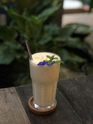 Banana and almond milk smoothie  at Reform Kafe in Chiang Mai