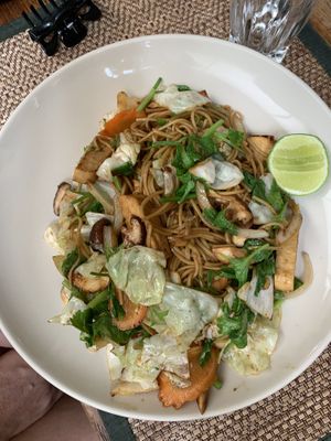Fried noodles with vegetables at Reform Kafe in Chiang Mai