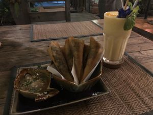 Veggie spring rolls at Reform Kafe in Chiang Mai