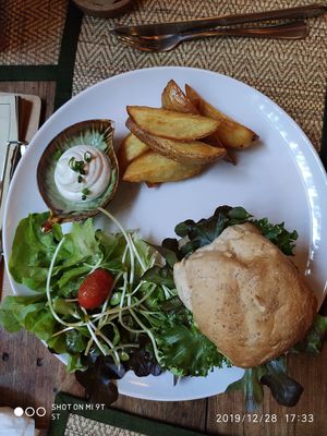 Mushroom burger at Reform Kafe in Chiang Mai