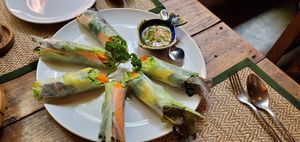 Raw spring rolls at Reform Kafe in Chiang Mai
