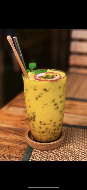 Passion fruit mango smoothie. 10/10 at Reform Kafe in Chiang Mai
