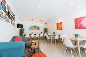 Seating area at Nourish Cafe at Island Yoga in Palm Beach