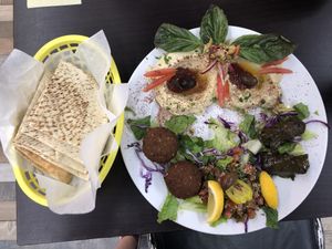Vegetarian plate at Cleo's Mediterranean Cuisine in New Orleans