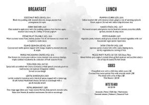 Sozo Cafe menu at Sozo Cafe in Tweed Heads South