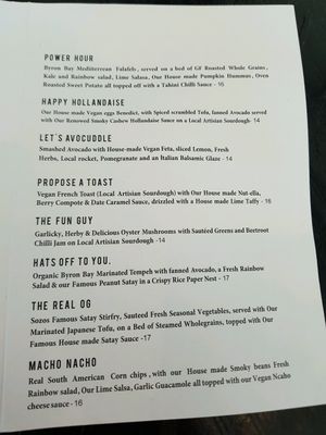 Menu pg. 2 - October 2017 at Sozo Cafe in Tweed Heads South