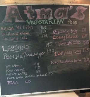 Atma VF Menu List  at Atma VF in Laguna