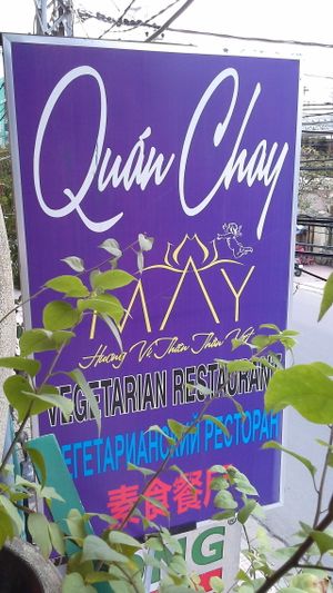 Sign of Quàn chay at May Quan Chay in Nha Trang