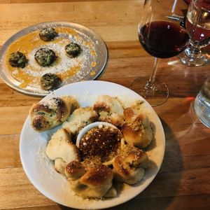 Stuffed mushrooms and garlic knots   at Piante Pizzeria in Breckenridge