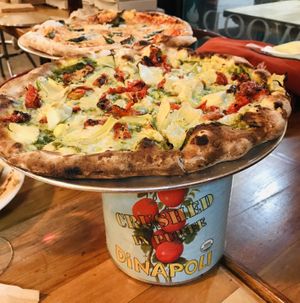 Pesto pizza, hold the onions ;) at Piante Pizzeria in Breckenridge